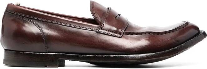Officine Creative classic polished slip-on loafers Brown