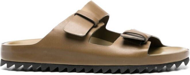 Officine Creative double-strap leather sandals Green
