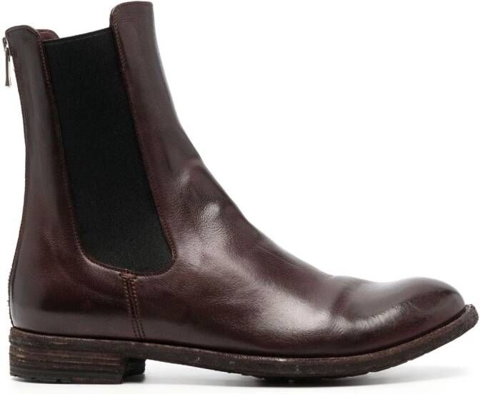 Officine Creative elasticated-panels leather boots Brown
