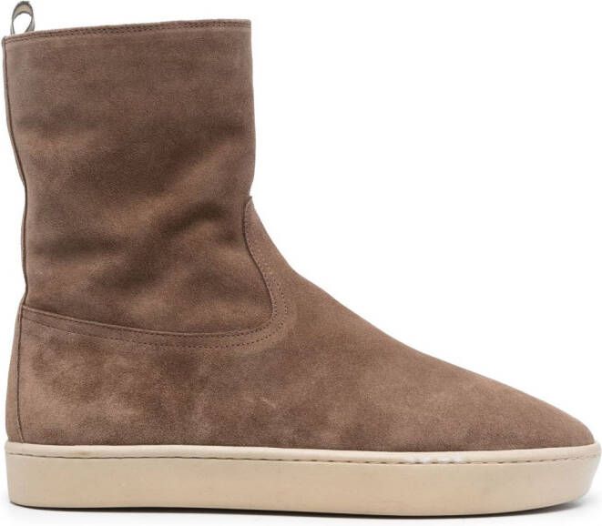 Officine Creative flat-sole leather boots Brown