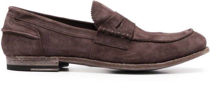 Officine Creative flat suede loafers Brown