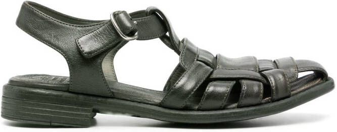 Officine Creative interwoven leather sandals Green
