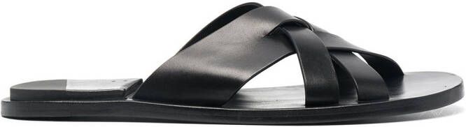 Officine Creative Kontaire woven leather sandlas Black