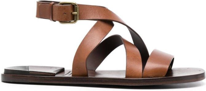 Officine Creative Kontraire 012 leather sandals Brown