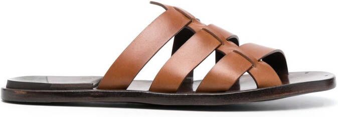 Officine Creative Kontraire leather slides Brown