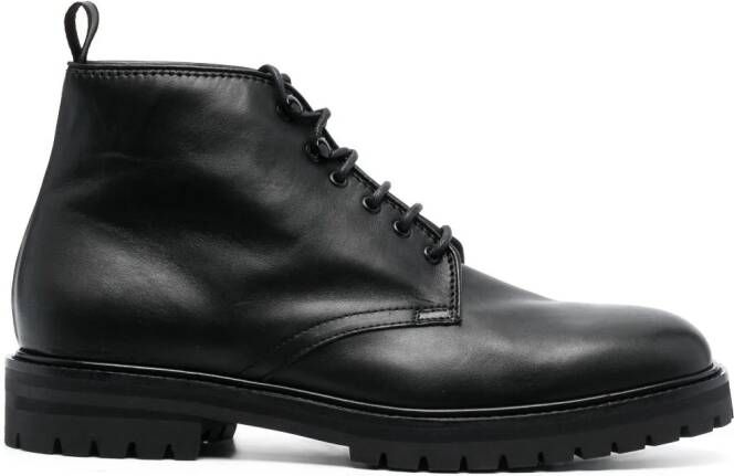 Officine Creative lace-up leather boots Black