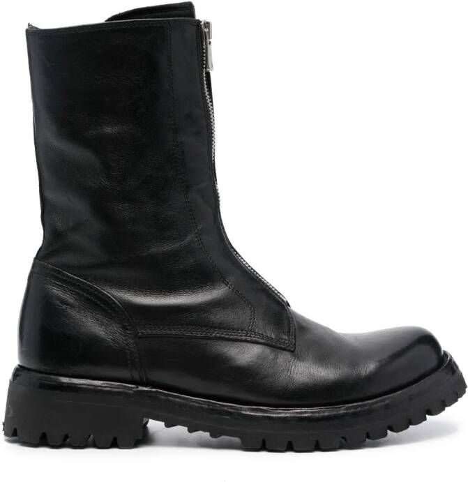 Officine Creative Loraine zip-up leather boots Black
