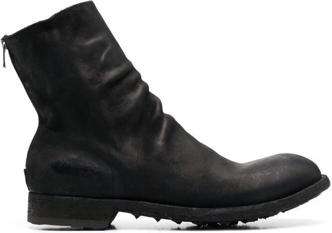 Officine Creative matte calf leather zip boots Black
