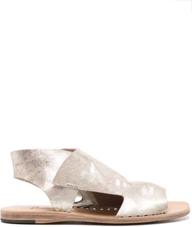 Officine Creative metallic leather sandals Gold