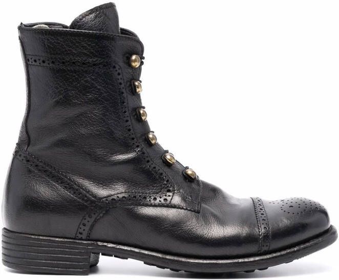 Officine Creative off-centre button boots Black
