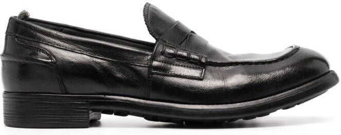Officine Creative penny-slot leather loafers Black