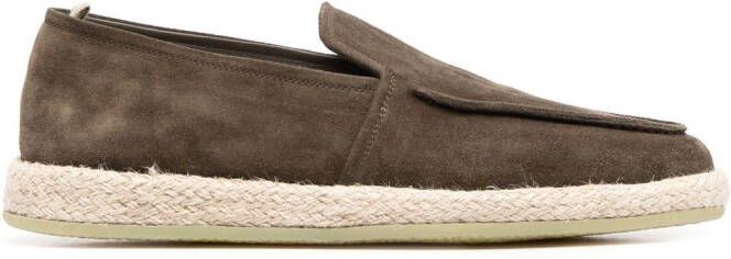 Officine Creative Roped suede loafers Green