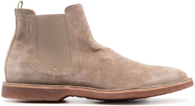 Officine Creative round-toe suede boots Neutrals