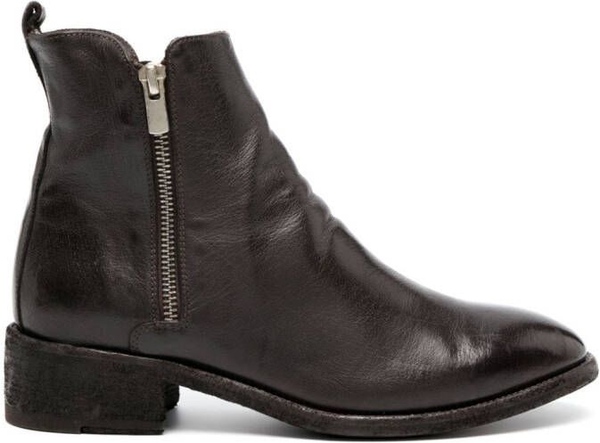 Officine Creative Seline leather ankle boots Brown