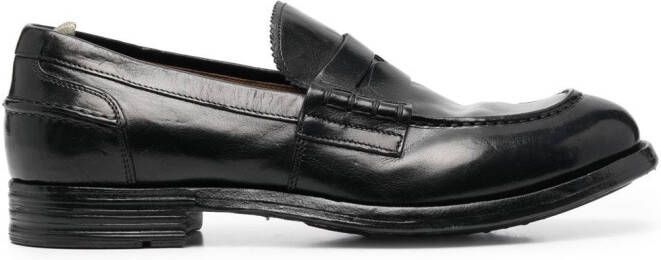 Officine Creative slip-on leather penny loafers Black