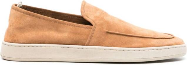 Officine Creative slip-on suede sneakers Brown