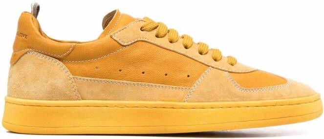 Officine Creative two-tone suede sneakers Yellow