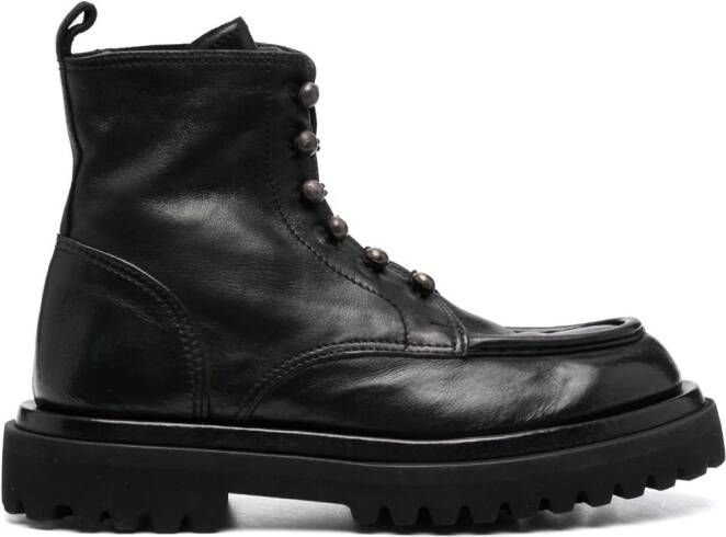 Officine Creative Wisal 103 leather combat boots Black