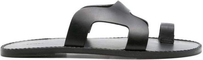 Osklen open toe leather sandals Black