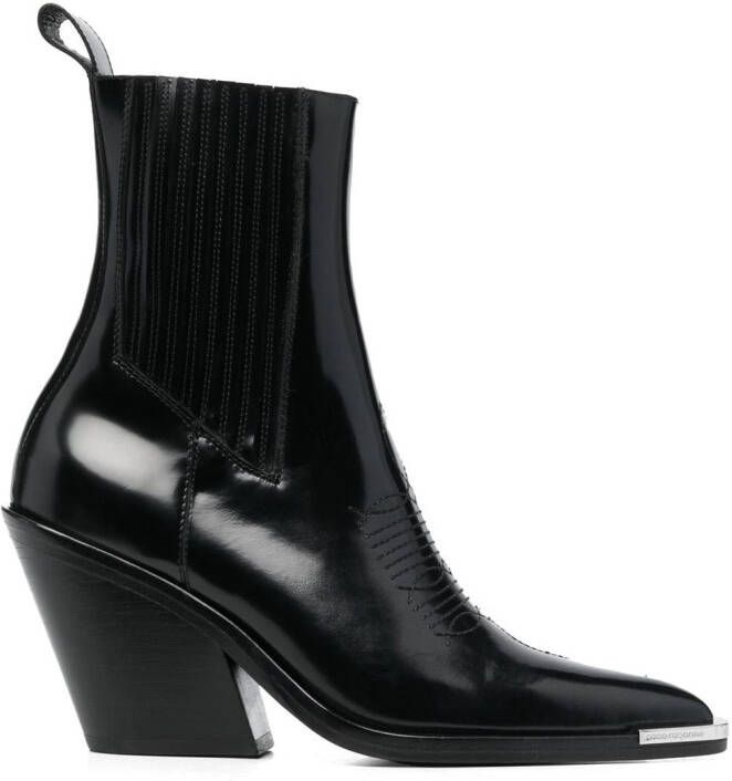 Rabanne 95mm pointed-toe boots Black