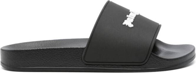 Palm Angels logo-embossed slides Black