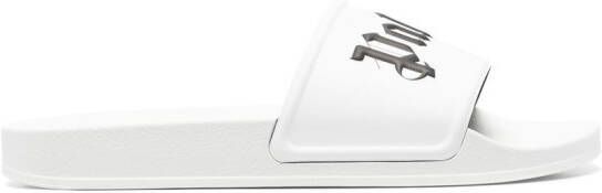 Palm Angels logo-print slides White