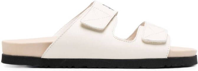 Palm Angels logo-printed leather sandals Neutrals