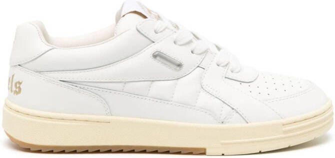 Palm Angels University leather sneakers White