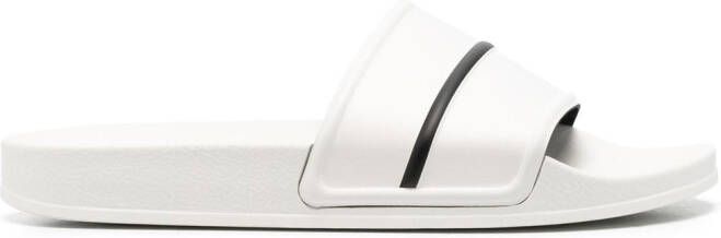 Palm Angels Track Pool stripe-detail slides White - Picture 6