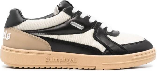 Palm Angels University panelled leather sneakers White