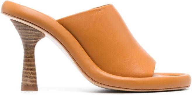 Paloma Barceló 110mm leather open-toe sandals Yellow