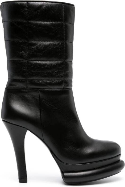Paloma Barceló 120mm quilted-panel platform boots Black