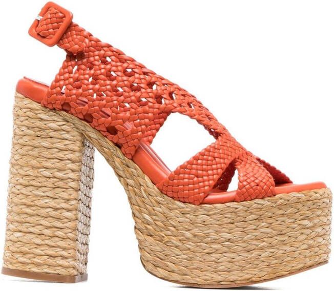 Paloma Barceló 140mm open-toe espadrilles Orange