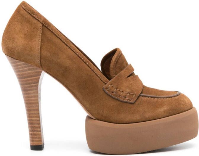 Paloma Barceló Mabel 125mm suede pumps Brown