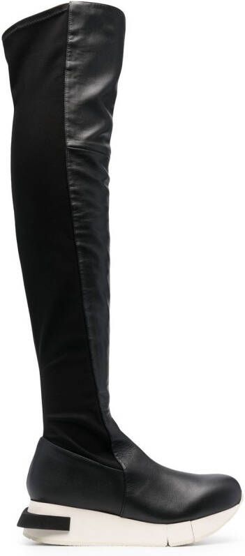 Paloma Barceló rubber-platform long boots Black