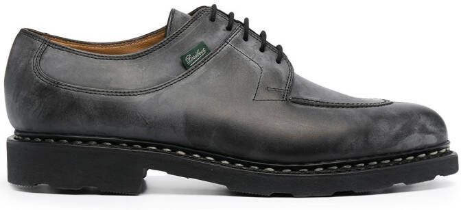 Paraboot distressed leather lace-up shoes Black