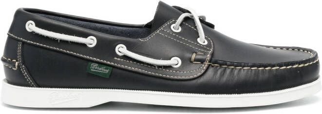 Paraboot lace-up leather boat shoes Blue