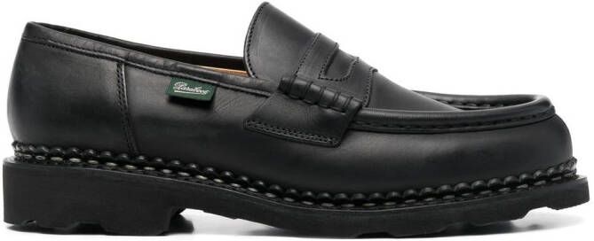 Paraboot Orsay leather moccassin loafers Black