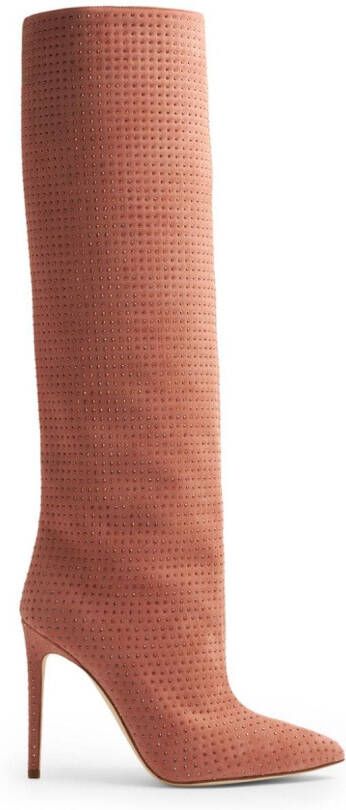 Paris Texas 105mm crystal-embellished leather boots Pink