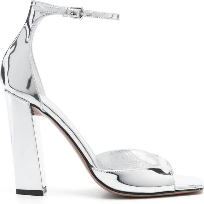 Paris Texas 105mm patent-leather sandals Silver