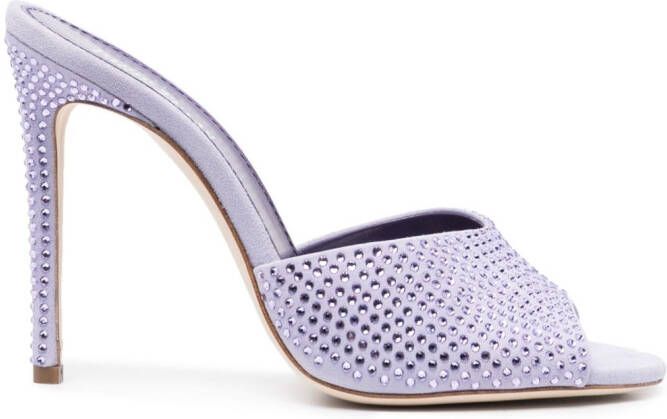 Paris Texas 110mm crystal embellished leather sandals Purple