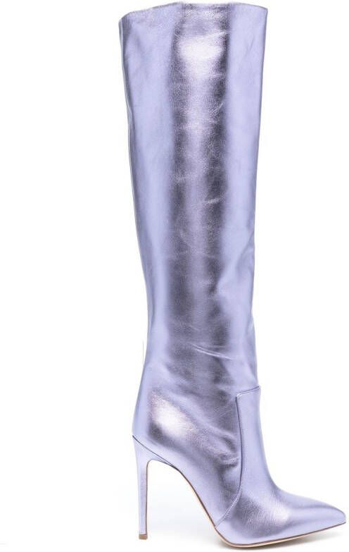 Paris Texas 115mm leather stiletto boots Purple