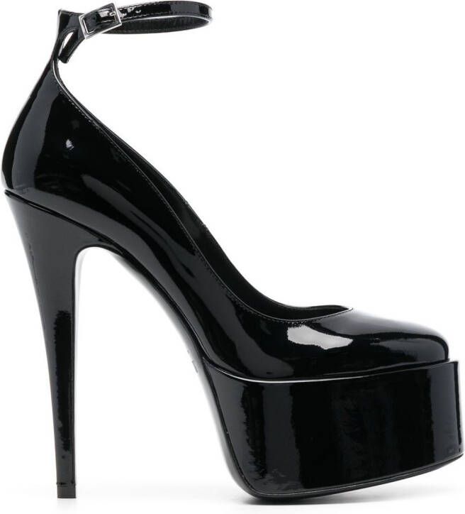 Paris Texas 150mm patent-leather platform pumps Black
