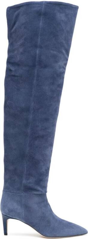 Paris Texas 70mm knee-high suede boots Blue