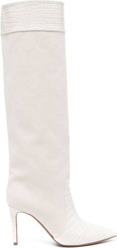 Paris Texas 85mm croc-embossed panels boots Neutrals