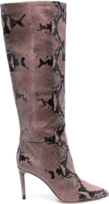 Paris Texas 90mm crocodile-embossed boots Purple