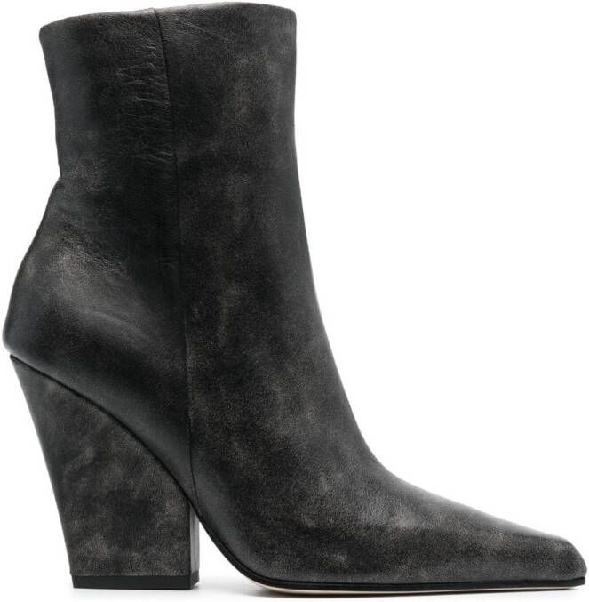 Paris Texas 90mm pointed-toe leather ankle boots Black