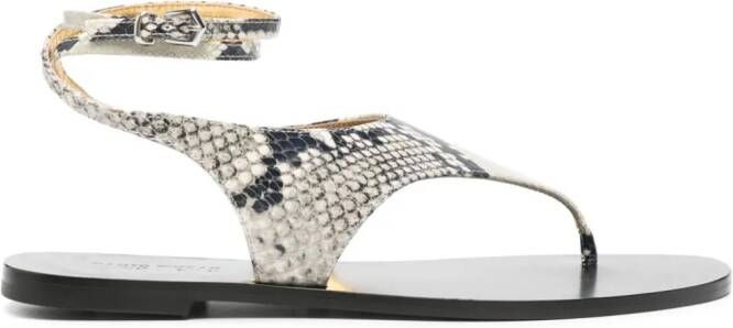 Paris Texas Amalfi snakeskin-effect sandals Black