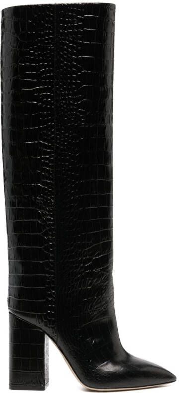 Paris Texas Anja 105mm leather boots Black