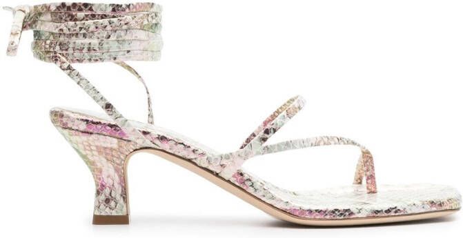 Paris Texas Berry metallic snake-print sandals Neutrals